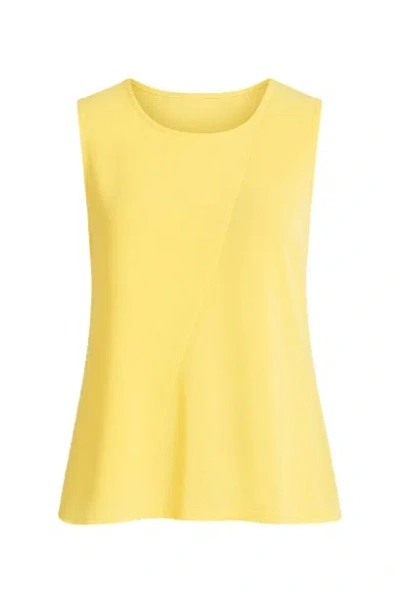Conquista Women's Yellow Sheer Detail Sleeveless Stretch Top