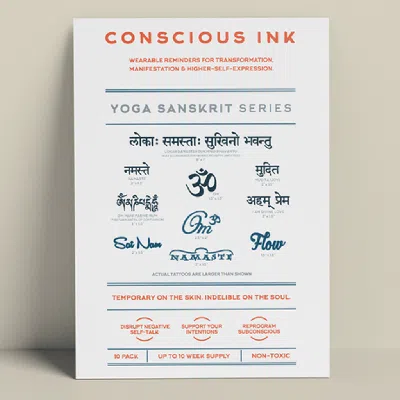Conscious Ink Yoga Sanskrit Variety 10-pack In White