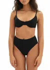 Conscious Saint High Waisted Bikini Bottom In Black In Black