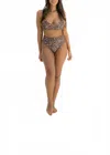 Conscious Saint High Waisted Bikini Bottom In Brown Leopard In Multi
