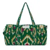 Conscious Yoga Collective Black / Green The Ikat Velvet Weekender In Green