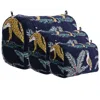 Conscious Yoga Collective Blue Jungle Velvet Three Piece Travel Set In Navy