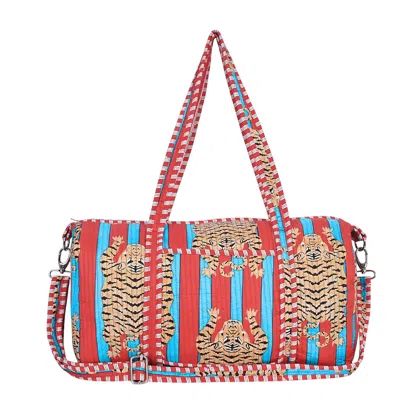 Conscious Yoga Collective Blue / Red The Tibetan Tiger Weekender In Blue And Red In Multi