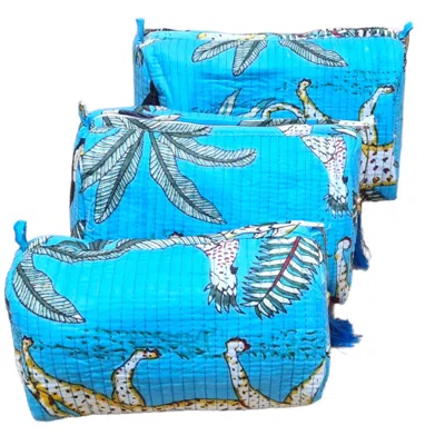 Conscious Yoga Collective Cotton Three Piece Travel Set In Blue