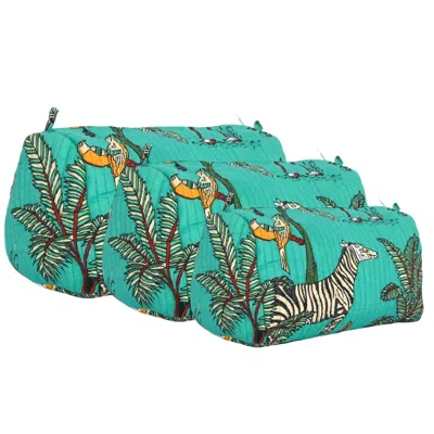 Conscious Yoga Collective Gold Jungle Three Piece Travel Set - Turquoise