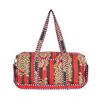 Conscious Yoga Collective Green / Red The Tibetan Tiger Cotton Weekender In Green And Red