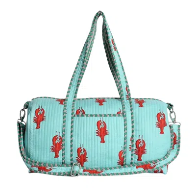 Conscious Yoga Collective Green The Lobster Weekender In Turquoise