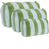 Conscious Yoga Collective Green The Striped Velvet Travel Set In Lime In Green