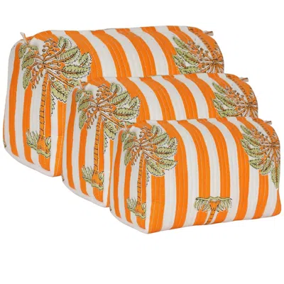 Conscious Yoga Collective Orange / White The Palm Tree Travel Set In Orange In Multi