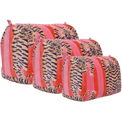 Conscious Yoga Collective Pink / Purple The Tibetan Tiger Velvet Travel Set In Pink In Multi