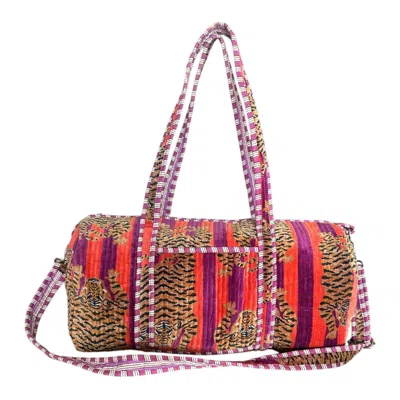 Conscious Yoga Collective Red / Pink / Purple The Velvet Tibetan Tiger Weekender In Purple And Red In Multi