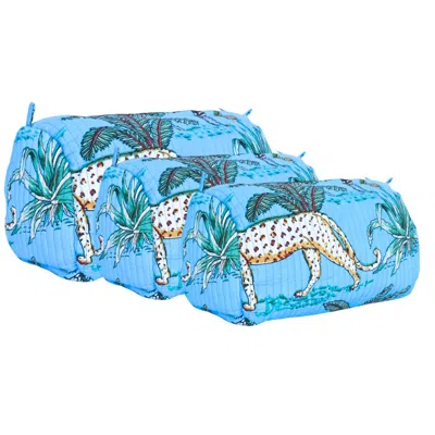 Conscious Yoga Collective The Jungle Three Piece Travel Set In Washed Blue