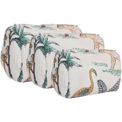 Conscious Yoga Collective The Jungle Velvet Three Piece Travel Set In White