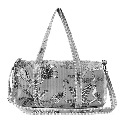 Conscious Yoga Collective The Jungle Velvet Weekender In Grey