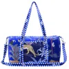 Conscious Yoga Collective The Jungle Velvet Weekender In Royal Blue In Blue