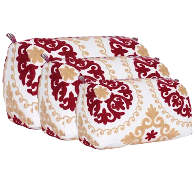 Conscious Yoga Collective The Suzani Three Piece Travel Set In Red