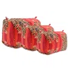 Conscious Yoga Collective The Ultimate Velvet Three Piece Travel Set In Red Tibetan Tiger