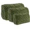 Conscious Yoga Collective The Velvet Leopard Three Piece Travel Set In Green