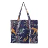 Conscious Yoga Collective Women's Blue The Ultimate Velvet Jungle Tote In Navy