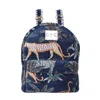 Conscious Yoga Collective Women's Blue The Velvet Backpack In Navy Jungle In Blue