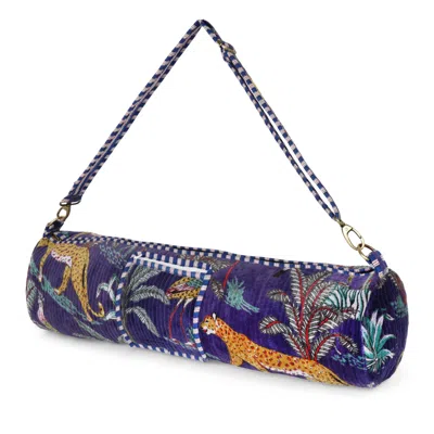Conscious Yoga Collective Women's Blue The Velvet Jungle Yoga Bag In Navy