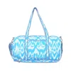 Conscious Yoga Collective Women's Blue / White Ikat Cotton Weekender In Blue