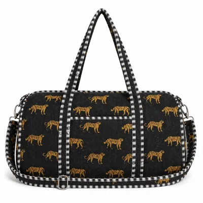 Conscious Yoga Collective Women's Cheetah Velvet Weekender - Black