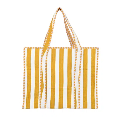 Conscious Yoga Collective Women's Gold / White The Gold Stripe Tote In Multi