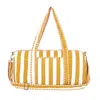 Conscious Yoga Collective Women's Gold / White The Striped Cotton Weekender In Multi