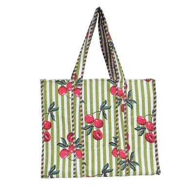 Conscious Yoga Collective Women's Green / White The Summer Fruits Cherry In Green