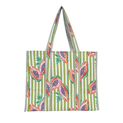 Conscious Yoga Collective Women's Green / White The Summer Fruits Papaya In Green