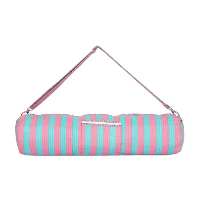 Conscious Yoga Collective Women's Neutrals The Striped Cotton Yoga Bag - Pink And Blue In Multi