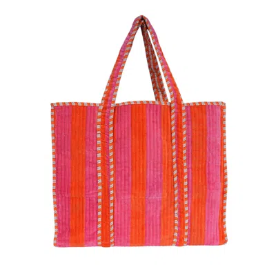 Conscious Yoga Collective Women's Orange / Pink The Striped Tote In Orange And Pink In Multi