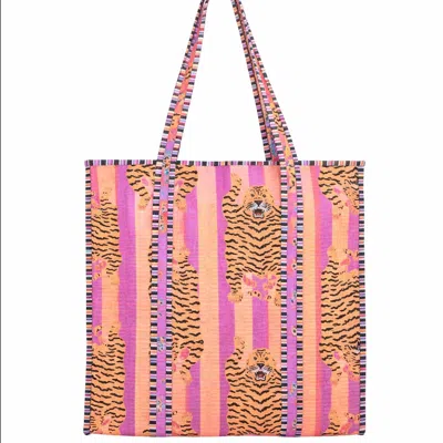 Conscious Yoga Collective Women's Pink / Purple The Tibetan Tiger Tote In Peach & Purple In Multi