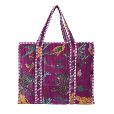 Conscious Yoga Collective Women's Pink / Purple The Ultimate Velvet Jungle Tote In Purple