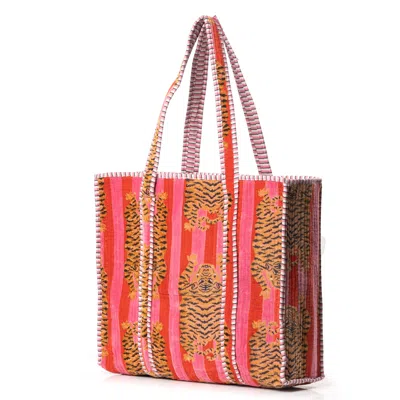 Conscious Yoga Collective Women's Pink / Purple The Ultimate Velvet Tibetan Tiger Tote In Pink