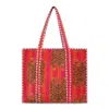 Conscious Yoga Collective Women's Pink / Purple / Yellow The Ultimate Tibetan Tiger Velvet Tote In Orange And Pink