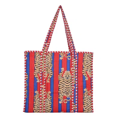 Conscious Yoga Collective Women's Red / Blue The Tibetan Tiger Weekender In Navy And Red