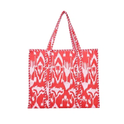 Conscious Yoga Collective Women's Red / White The Ikat Cotton Tote In Red In Multi
