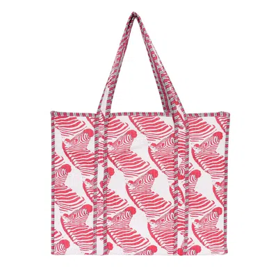 Conscious Yoga Collective Women's Red / White The Zebra Tote In Red In Multi