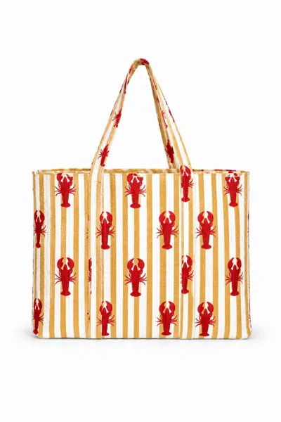 Conscious Yoga Collective Women's Striped Lobster Tote - Gold