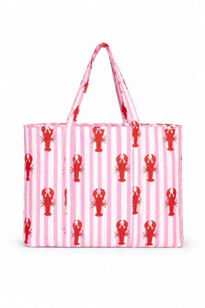 Conscious Yoga Collective Women's Striped Lobster Tote - Pink