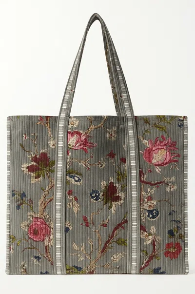 Conscious Yoga Collective Women's The Floral Tote - Grey In Gray