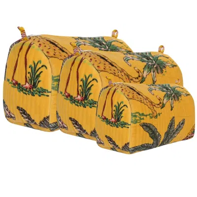 Conscious Yoga Collective Women's The Jungle Velvet Three Piece Travel Set - Yellow