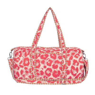 Conscious Yoga Collective Women's The Leopard Cotton Weekender In Red
