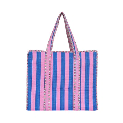 Conscious Yoga Collective Women's The Stripe Tote - Pink And Navy In Multi