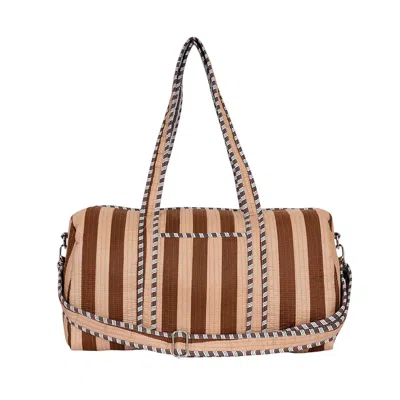 Conscious Yoga Collective Women's The Striped Cotton Weekender - Brown