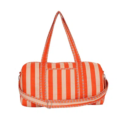 Conscious Yoga Collective Women's The Striped Cotton Weekender - Orange
