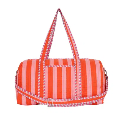 Conscious Yoga Collective Women's The Striped Cotton Weekender - Pink