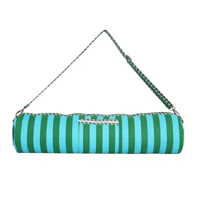 Conscious Yoga Collective Women's The Striped Cotton Yoga Bag - Blue And Green
